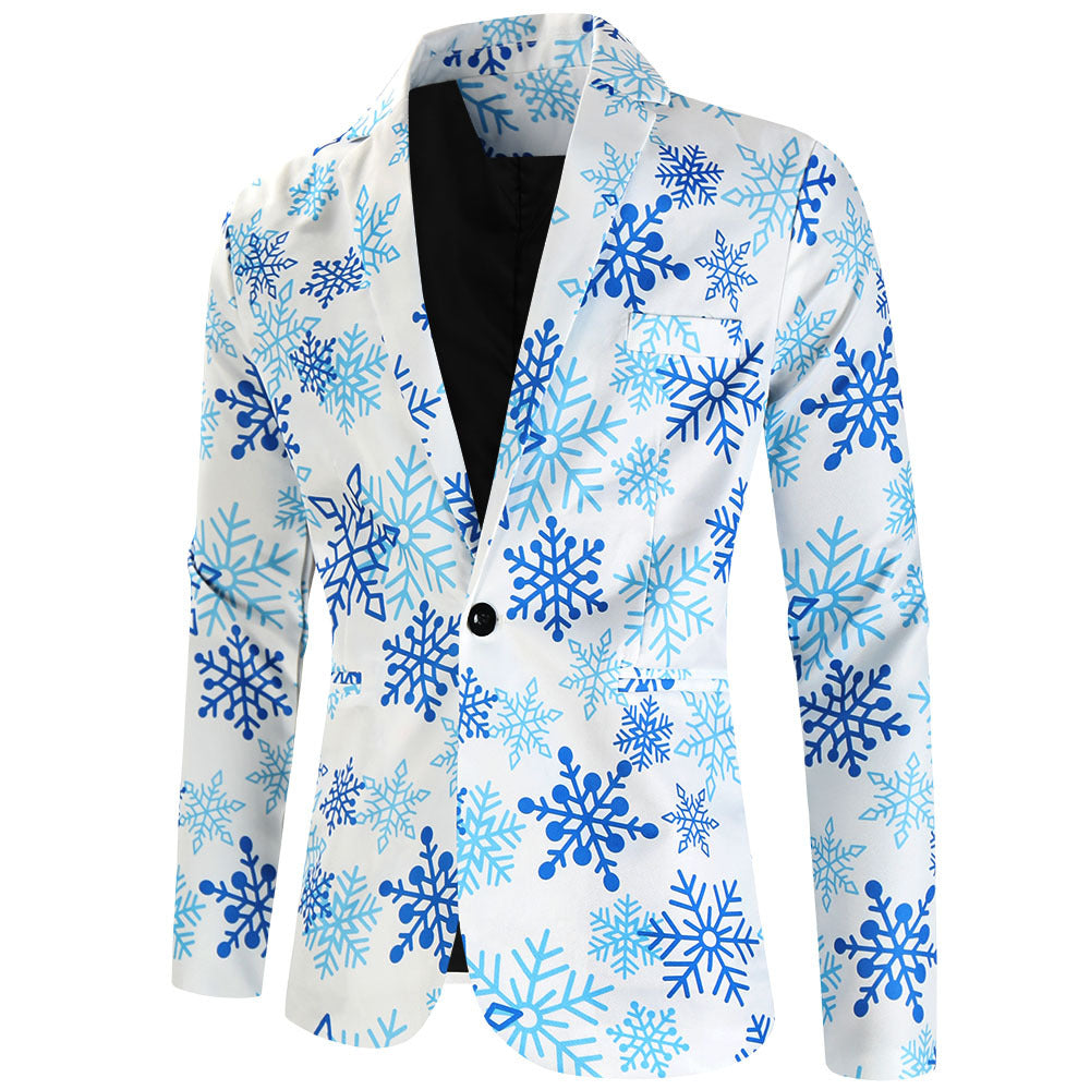 Herren elegantes Anzug-Set mit kreativem Schneeflocken-Muster