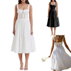 Damen Midi-Kleid mit raffinierten Spitzenakzenten und tailliertem Schnitt R&B