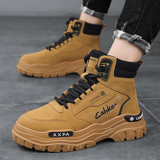 Damen trendige und robuste High-Top Boots mit gepolsterter Knöchelpartie und rutschfester Sohle R&B