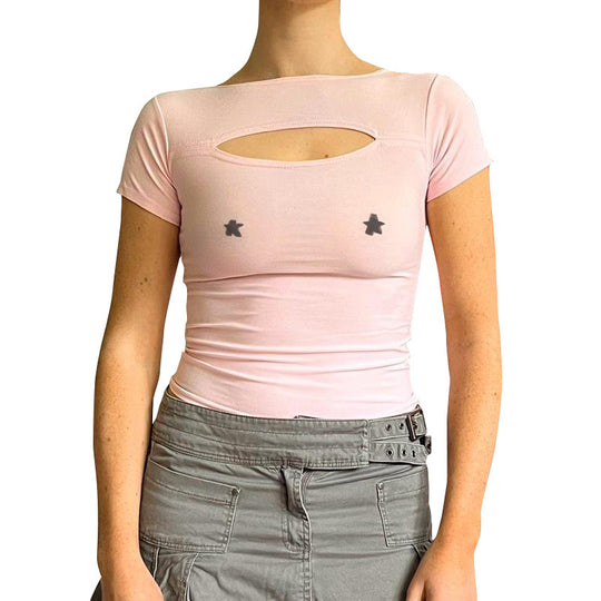 Damen luftiges Trägershirt mit elegantem Cut-out-Design und floralem Druck R&B