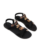 Damen Sandalen mit modischem Blumendekor und elastischem Riemendesign R&B
