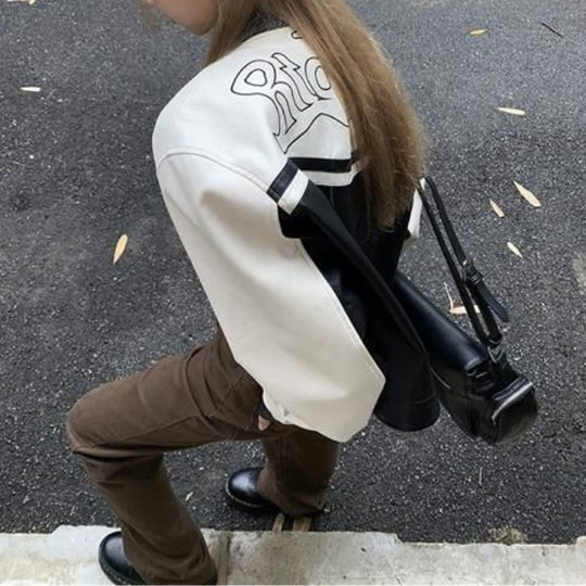 Damen stylische Sportjacke mit kontrastierenden Streifen und hochgeschlossenem Kragen R&B