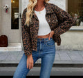 Damen Jeansjacke mit Leopardenmuster und lässigem Schnitt R&B