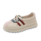 Damen modische Plateauschuhe mit metallic Details und rutschfester Sohle R&B