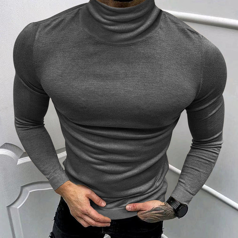 Herren eleganter Rollkragenpullover aus hochwertigem Baumwollmix R&B