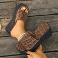 Damen Plattform-Sandalen mit tierischem Muster R&B