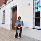 Damen lässige Übergangsjacke mit Kunstfellkragen R&B