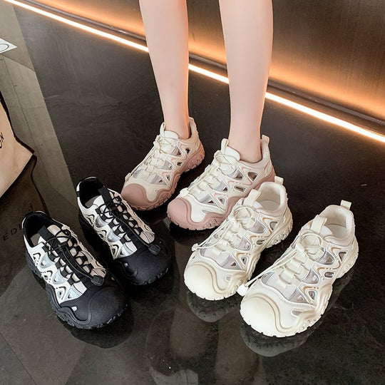 Damen Sportliche Sneakers mit atmungsaktiven Netz-Einsätzen von R&B