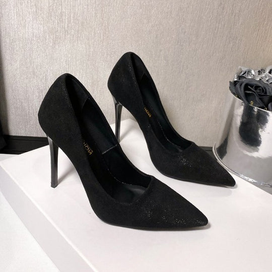 Damen elegante spitze Pumps mit feinem Veloursleder R&B