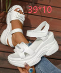 Damen Komfortable und modische Sandalen mit verstellbaren Riemen und hoher Plattform R&B
