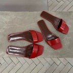 Damen modische Zehentrenner-Sandalen mit komfortablem Fußbett und elegantem Riemendesign R&B
