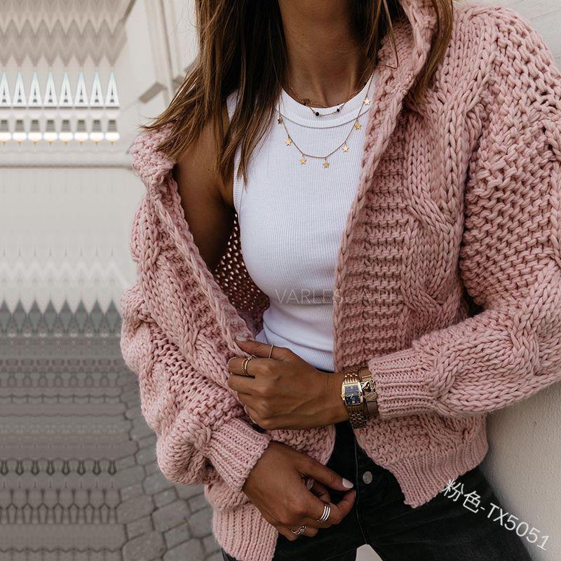 Damen Grobstrickjacke mit oversized Passform und voluminösen Ärmeln