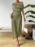 Damen Elegantes und fließendes Abendkleid mit asymmetrischem Schnitt R&B