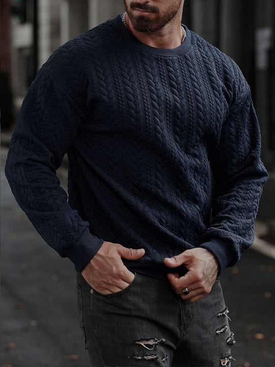 Herren Strickpullover mit strukturiertem Muster R&B