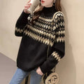 Damen Modischer Pullover mit geometrischem Fair-Isle-Muster R&B