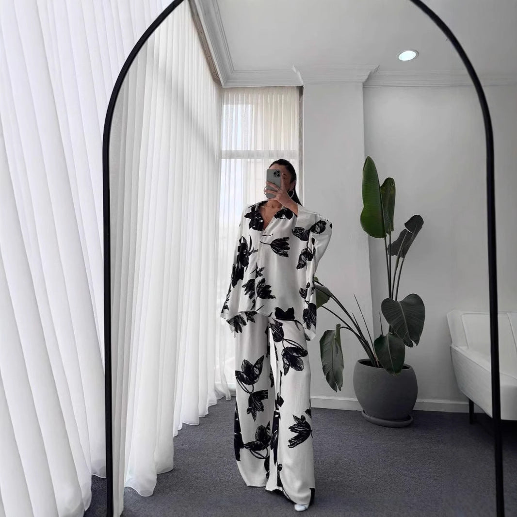 Damen Lässiges und elegantes Blusenset mit floralem Muster R&B