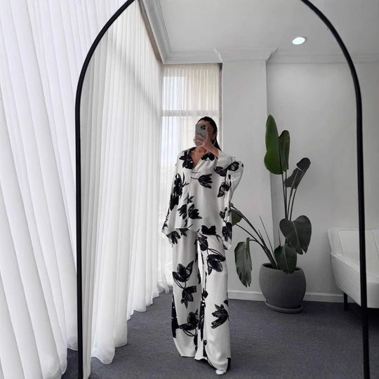 Damen Lässiges und elegantes Blusenset mit floralem Muster R&B