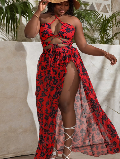 Damen Sommerliches Cut-Out Strandkleid R&B