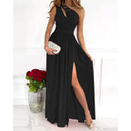 Damen Maxikleid mit asymmetrischem Schnitt und Schlitz R&B
