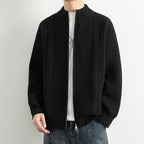 Herren Strickjacke mit modernem Zipper und strukturierter Oberfläche