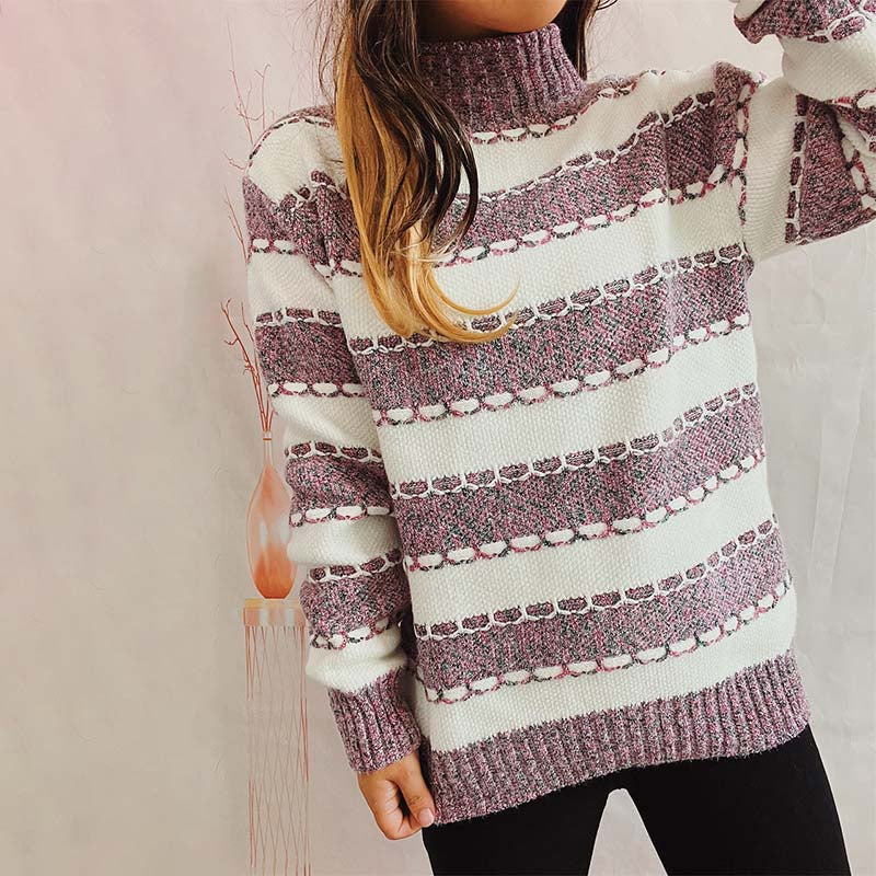 R&B | Gestreifter Strickpullover im Modernen Stil