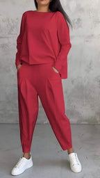 Damen lässiges Zweiteiliges Set aus hochwertiger Viskose