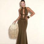 Damen Elegantes Abendkleid mit aufregendem Cut-Out-Design und funkelnden Akzenten EB