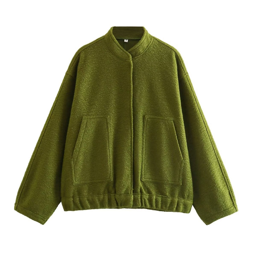 Damen lässige Oversized-Jacke aus hochwertigem Stoff R&B