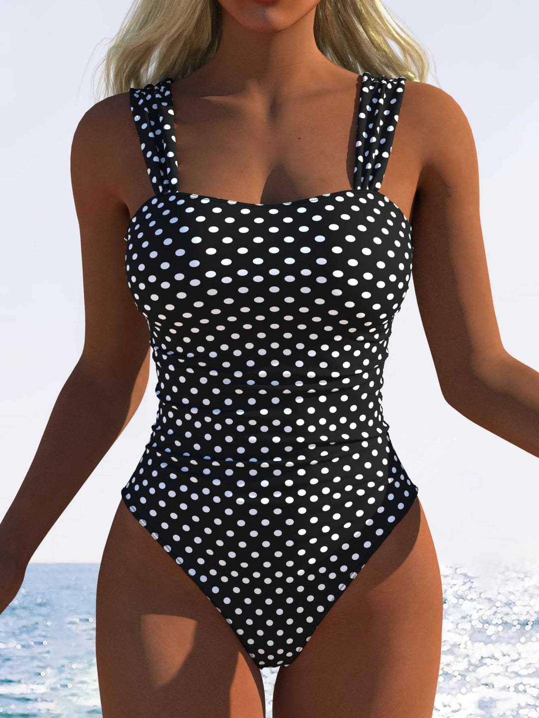 Damen Einteiliger Badeanzug mit raffiniertem Punkte-Design und komfortablem Schnitt R&B