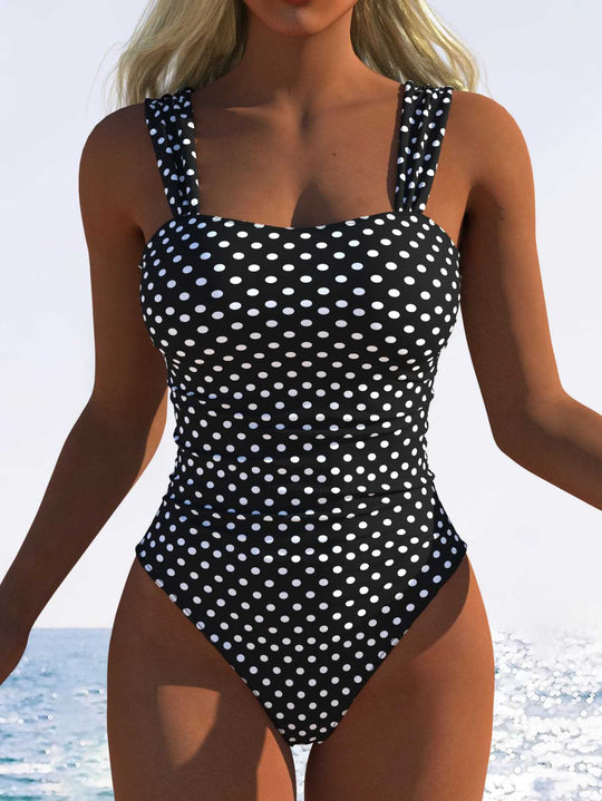 Damen Einteiliger Badeanzug mit raffiniertem Punkte-Design und komfortablem Schnitt R&B