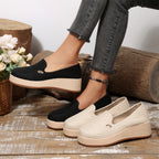 Damen Bequeme Plateauslipper mit elegantem Obermaterial