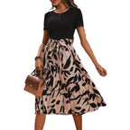 Damen Midi-Kleid mit tailliertem Schnitt und einzigartigem Print R&B