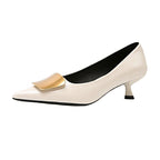 Damen elegante spitze Pumps mit luxuriösem Metallakzent R&B