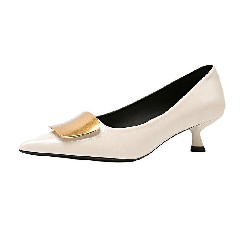 Damen elegante spitze Pumps mit luxuriösem Metallakzent R&B