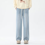 Damen weite Denim-Hose mit verstellbarem Bund und modernem Schnitt R&B