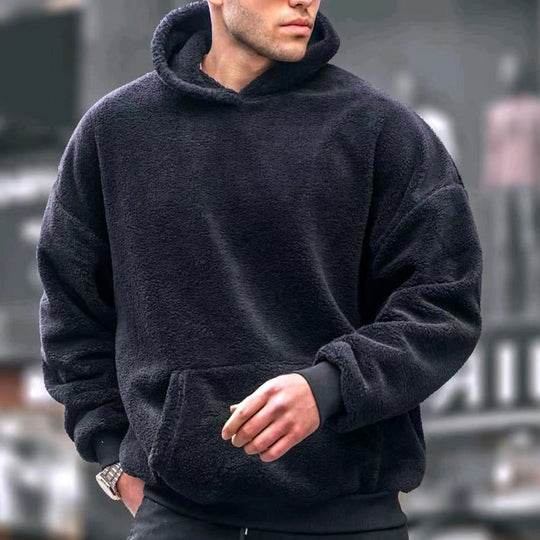 Herren Bequemer Fleece-Hoodie mit Kängurutasche R&B