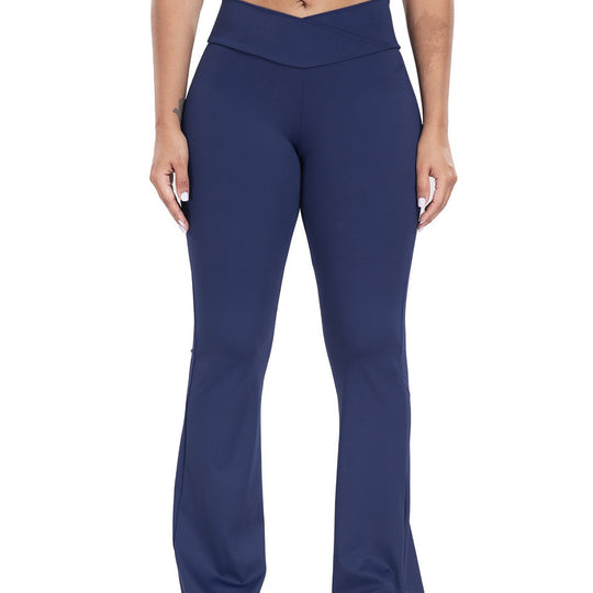 Damen Sportliche Flared Leggings mit hohem Bund und innovativen Nähten R&B