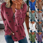 Damen Kapuzensweatshirt mit Reißverschluss und Sternenmuster R&B