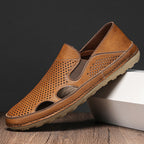 Damen luftige Leder Slipper R&B