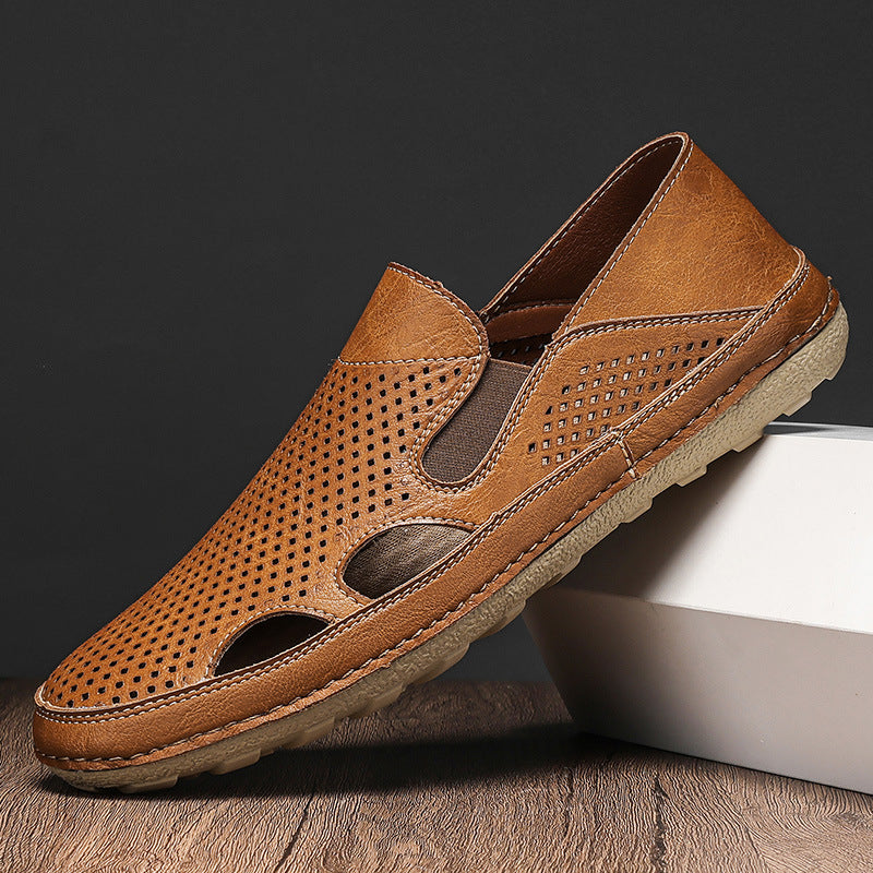 Damen luftige Leder Slipper R&B