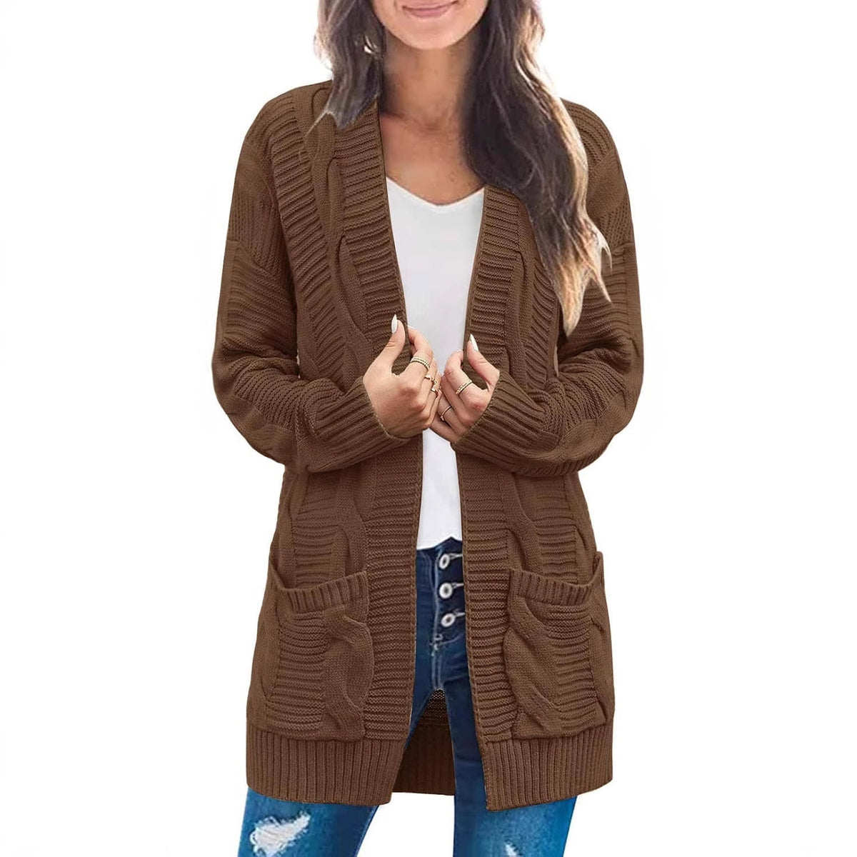 Damen lässiger Strickcardigan