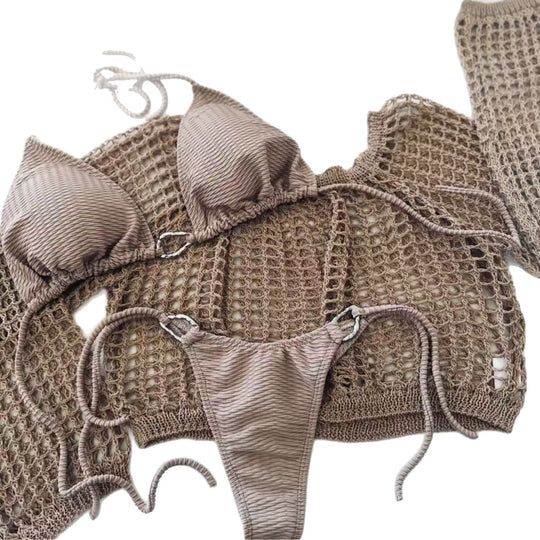 Damen luxuriöses Häkel-Bikini-Set R&B