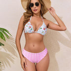 Damen Bikiniset mit floralem Muster und Gingham-Design R&B