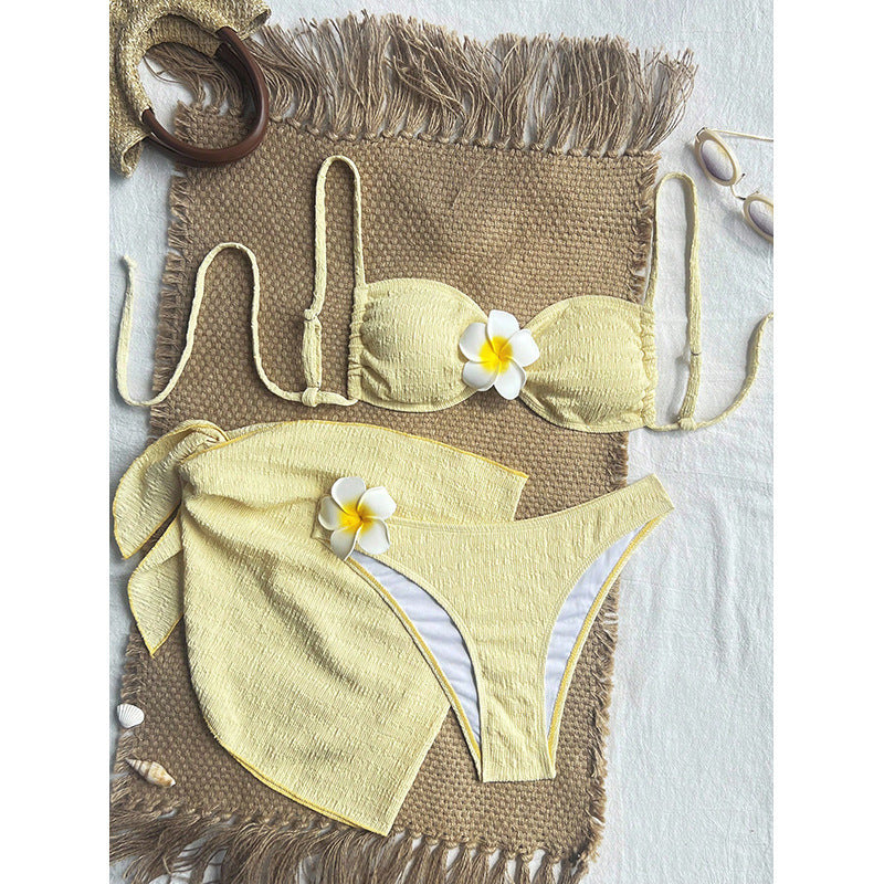 Damen Badeanzug-Set mit elegantem Bandeau-Oberteil und hoch geschnittenem Unterteil R&B