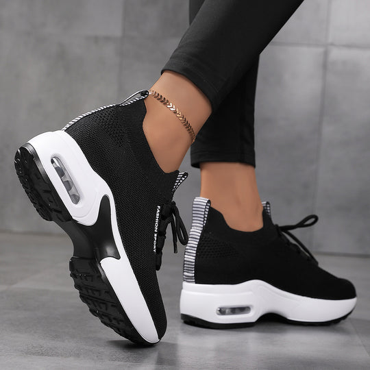 Damen Sportliche Sneakers mit atmungsaktivem Strick-Obermaterial und dämpfender Sohle R&B