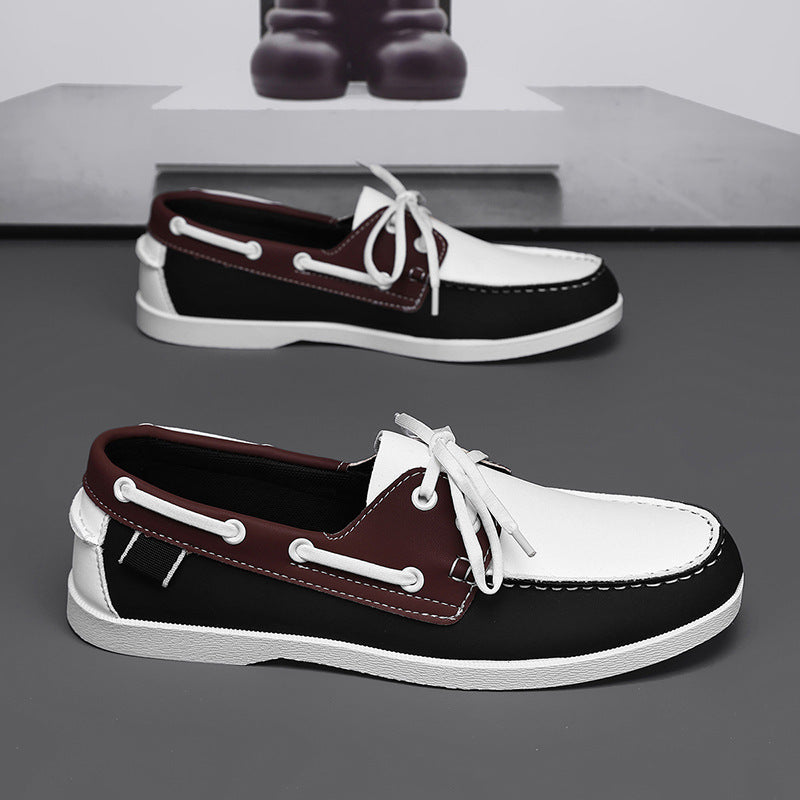 Herren maritim inspirierte Lederslipper mit sportlichem Design R&B