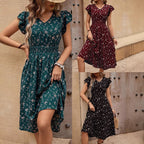 Damen Midikleid mit floralem Muster und Raffungen R&B