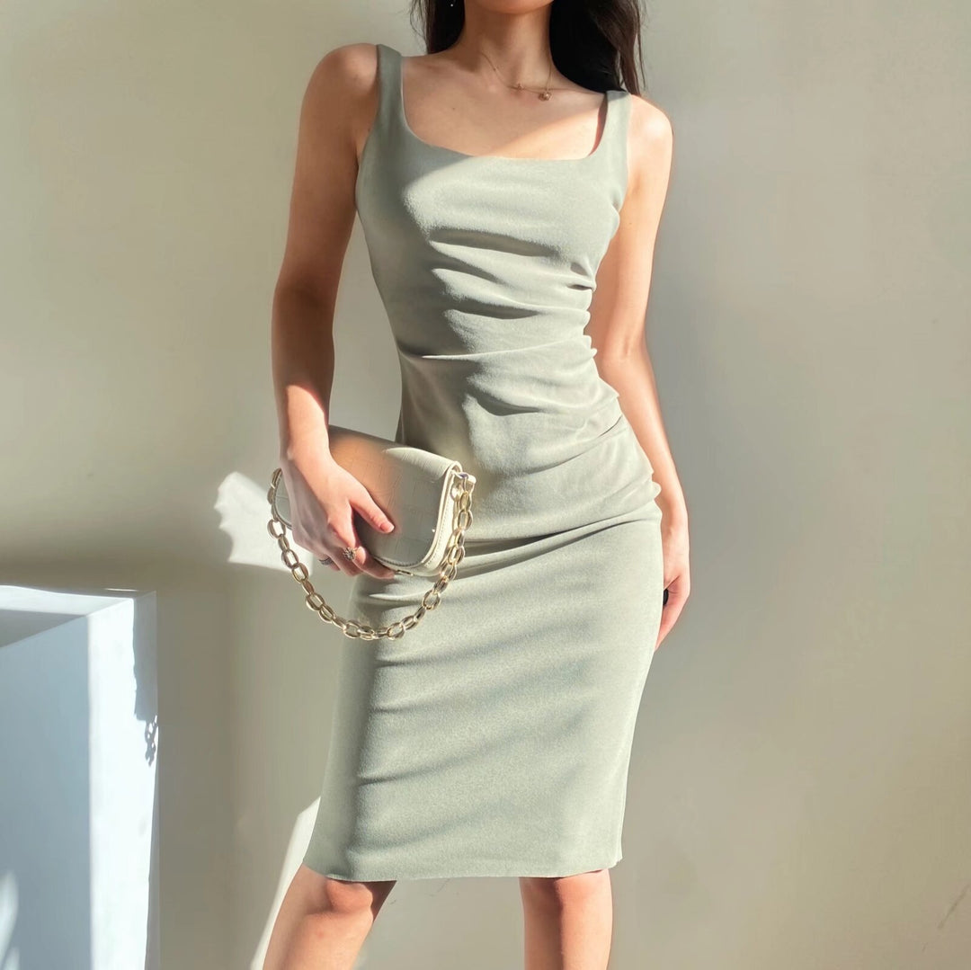 Damen figurbetontes Midi-Kleid mit elegantem Rüschendetail R&B