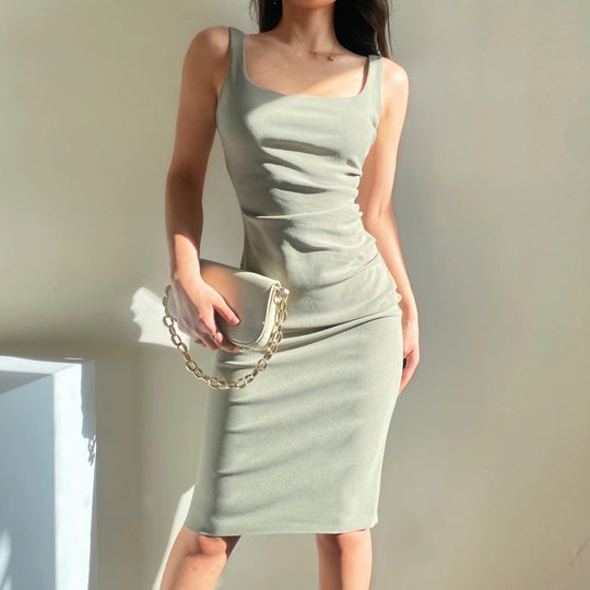Damen figurbetontes Midi-Kleid mit elegantem Rüschendetail R&B