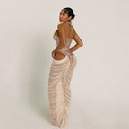 Damen Glamouröses Abendkleid mit Pailletten und Raffungen R&B
